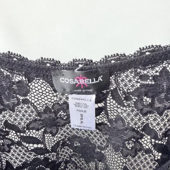 Cosabella Never Say Never Foxie Chemise Black Lace Women’s Size SP O45 - Picture 5 of 6